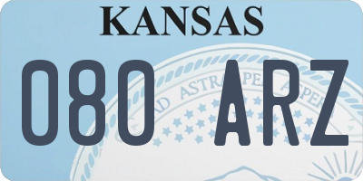 KS license plate 080ARZ