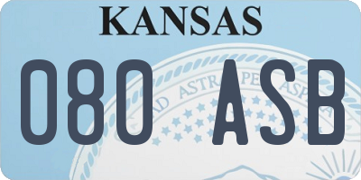 KS license plate 080ASB
