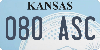 KS license plate 080ASC