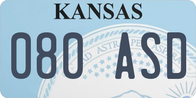KS license plate 080ASD
