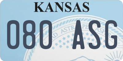 KS license plate 080ASG