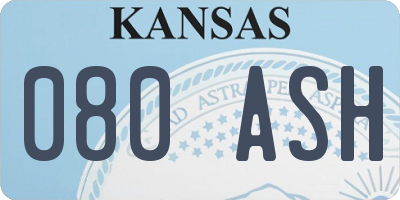 KS license plate 080ASH