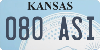 KS license plate 080ASI