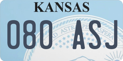 KS license plate 080ASJ