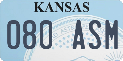 KS license plate 080ASM