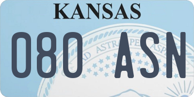 KS license plate 080ASN