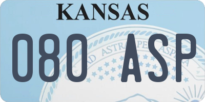 KS license plate 080ASP