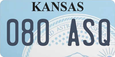KS license plate 080ASQ