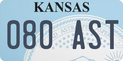 KS license plate 080AST