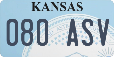 KS license plate 080ASV