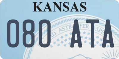 KS license plate 080ATA