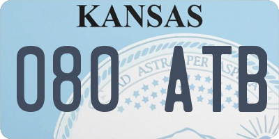 KS license plate 080ATB