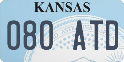 KS license plate 080ATD