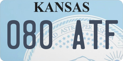 KS license plate 080ATF