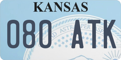 KS license plate 080ATK