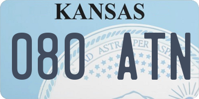 KS license plate 080ATN