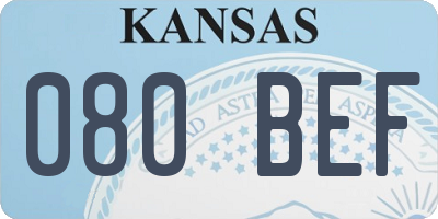 KS license plate 080BEF