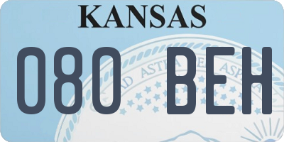 KS license plate 080BEH