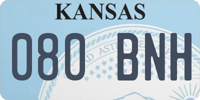 KS license plate 080BNH