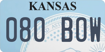 KS license plate 080BOW