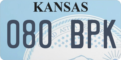 KS license plate 080BPK