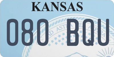 KS license plate 080BQU
