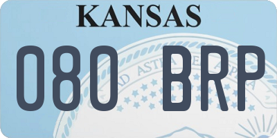 KS license plate 080BRP