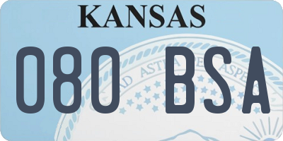 KS license plate 080BSA