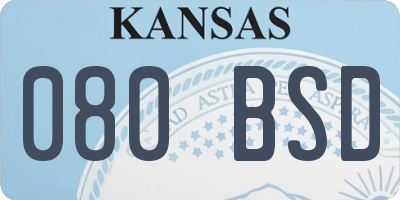 KS license plate 080BSD