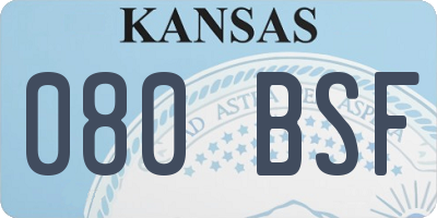 KS license plate 080BSF
