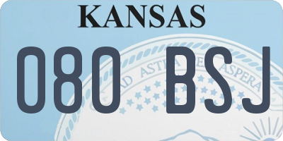KS license plate 080BSJ