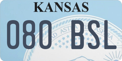KS license plate 080BSL
