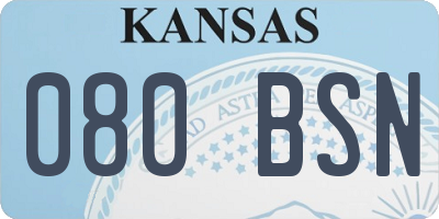 KS license plate 080BSN