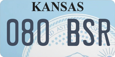 KS license plate 080BSR