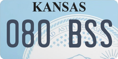 KS license plate 080BSS