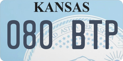 KS license plate 080BTP