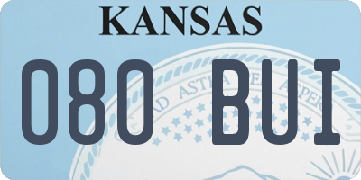 KS license plate 080BUI