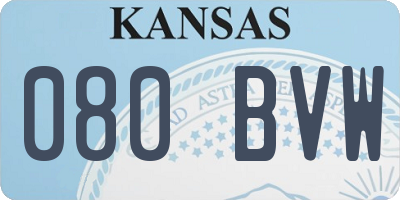 KS license plate 080BVW