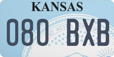 KS license plate 080BXB