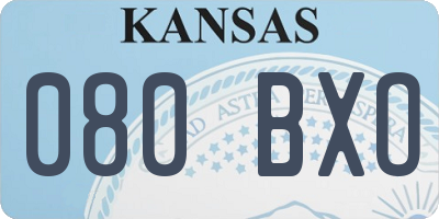 KS license plate 080BXO