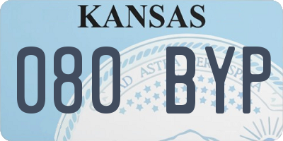 KS license plate 080BYP