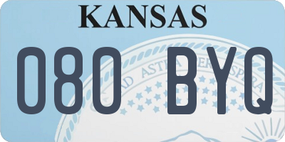 KS license plate 080BYQ