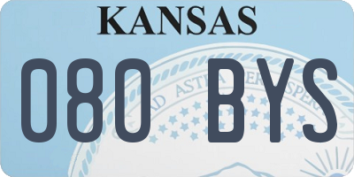 KS license plate 080BYS