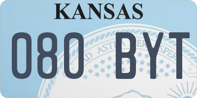 KS license plate 080BYT