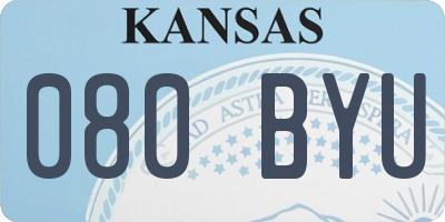 KS license plate 080BYU