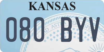 KS license plate 080BYV