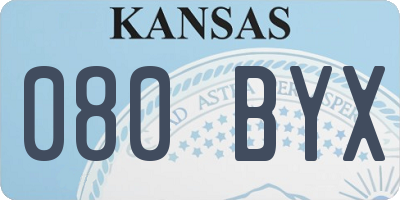 KS license plate 080BYX