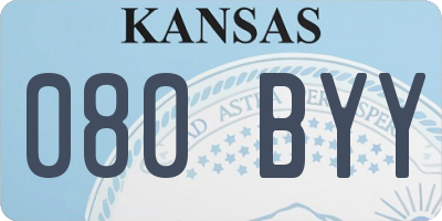 KS license plate 080BYY