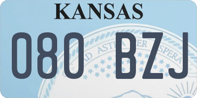 KS license plate 080BZJ
