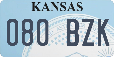 KS license plate 080BZK